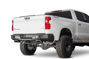 GMC Sierra Bumper - Rear - Addictive Desert Designs - Stealth Fighter with Backup Sensor Cutouts - Hammer Black - `19-`20 GMC Sierra Bumper - Rear - Addictive Desert Designs - Stealth Fighter with Backup Sensor Cutouts - Hammer Black - `19-`20